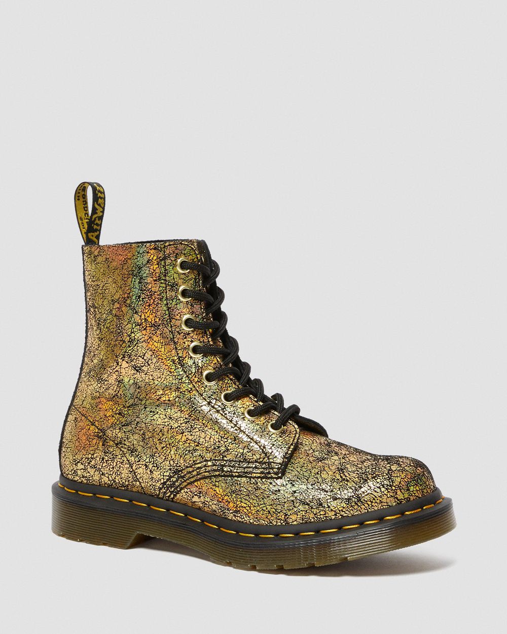 Dr Martens 1460 Pascal Metallic Kožené Šnurovacie Topánky Damske ( Zlate ) SK 068-YKEZBP